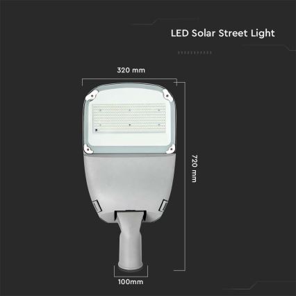 LED Вулична лампа з регулюванням яскравості на сонячній батареї SAMSUNG CHIP LED/50W/6,4V 4000K IP65 30000 mAh + пульт дистанційного керування