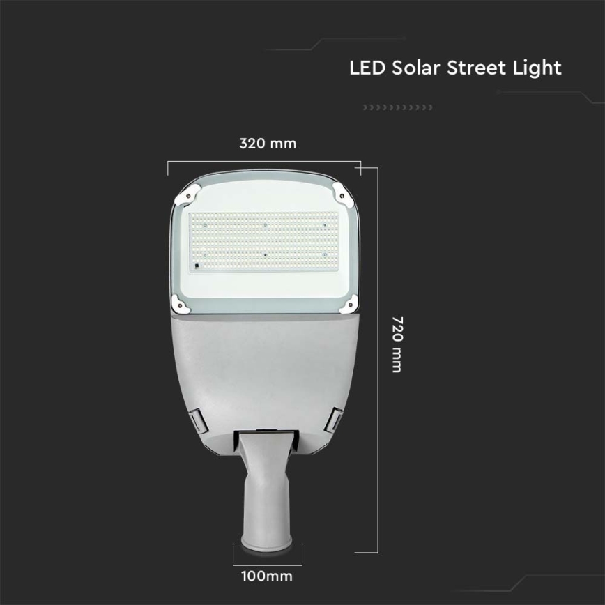 LED Вулична лампа з регулюванням яскравості на сонячній батареї SAMSUNG CHIP LED/50W/6,4V 4000K IP65 30000 mAh + пульт дистанційного керування