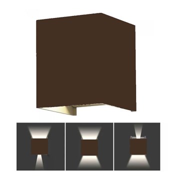 Вуличний настінний LED світильник LED/11W/230V 3000K IP65 коричневий