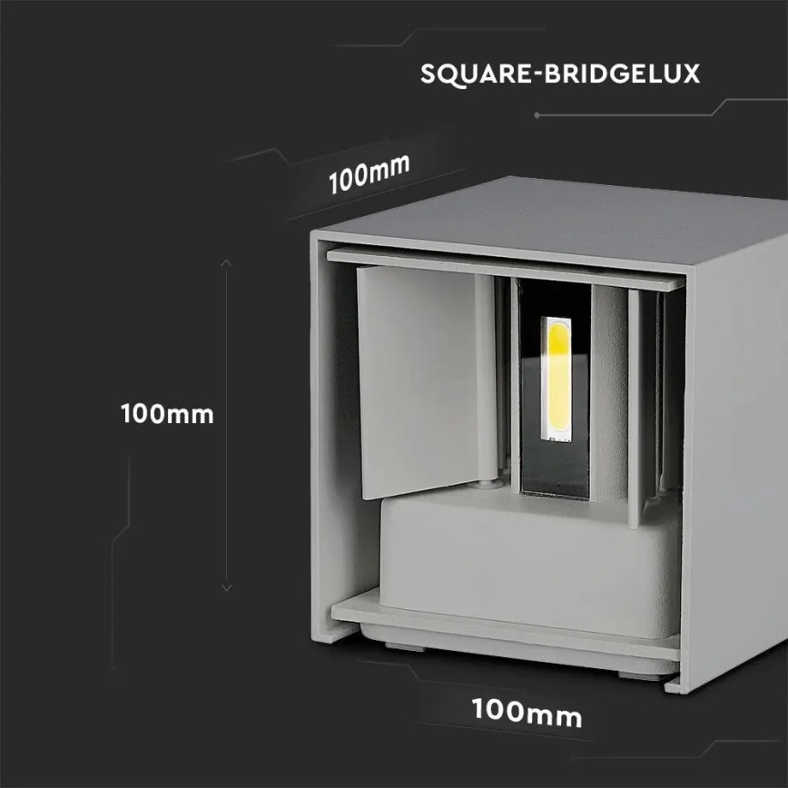 Вуличний настінний LED світильник LED/11W/230V 4000K IP65 сірий