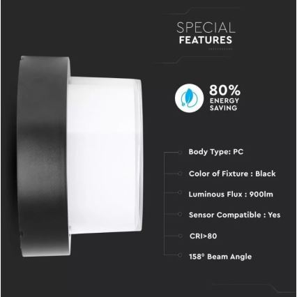 Вуличний настінний LED світильник LED/12W/230V IP65 3000K