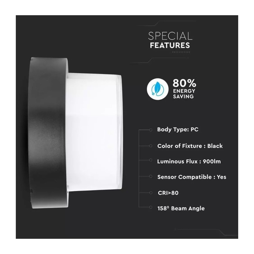 Вуличний настінний LED світильник LED/12W/230V IP65 3000K