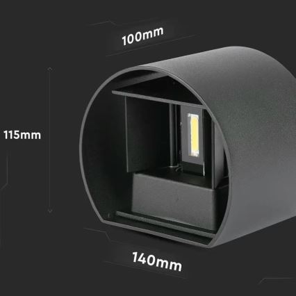 Вуличний настінний LED світильник LED/6W/230V 4000K IP65 чорний