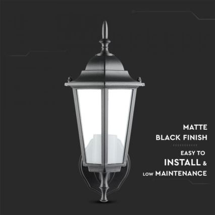 Вуличний настінний світильник 1xE27/40W/230V IP44 чорний