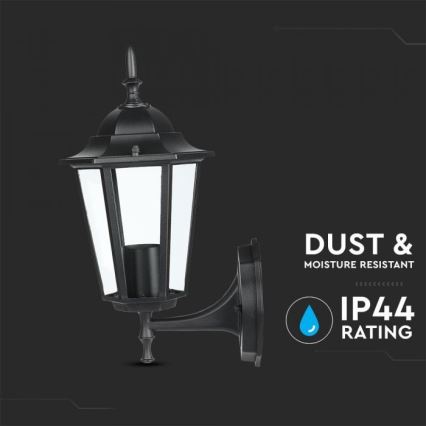Вуличний настінний світильник 1xE27/40W/230V IP44 чорний