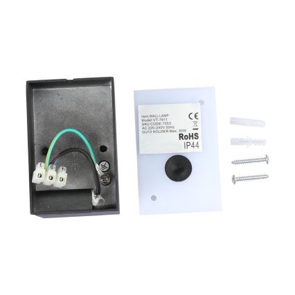 Вуличний настінний світильник 1xGU10/35W/230V IP44 чорний