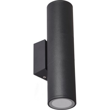 Вуличний настінний світильник 2xGU10/35W/230V IP54 круглий чорний