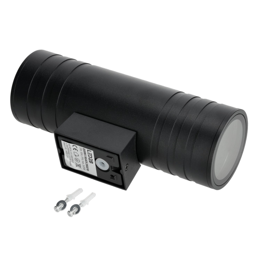 Вуличний настінний світильник 2xGU10/35W/230V IP54 круглий чорний