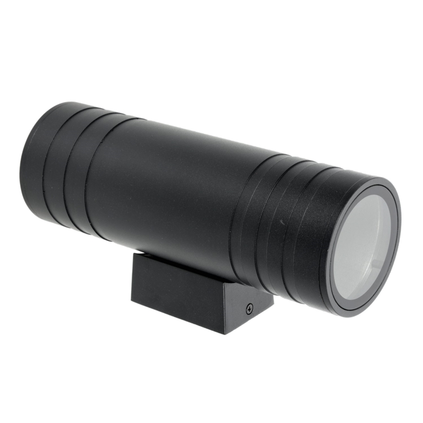 Вуличний настінний світильник 2xGU10/35W/230V IP54 круглий чорний
