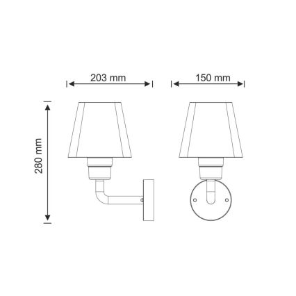 Вуличний настінний світильник GIZA 1xE27/10W/230V IP44