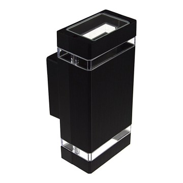 Вуличний настінний світильник LITEK 2xGU10/30W/230V IP44 чорний