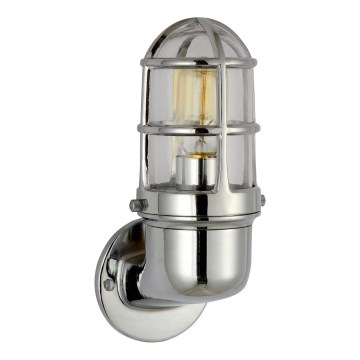 Вуличний настінний світильник LUND 1xE27/12W/230V IP44 глянцевий хром