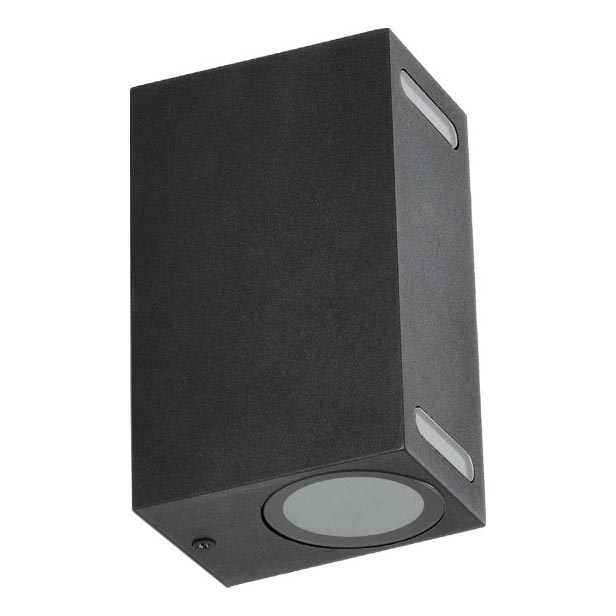 Вуличний настінний світильник QUERK 2xGU10/35W/230V IP54 15 cm чорний