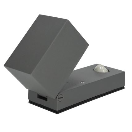 Вуличний настінний світильник з датчиком QUAZAR 1xGU10/35W/230V IP44 сірий