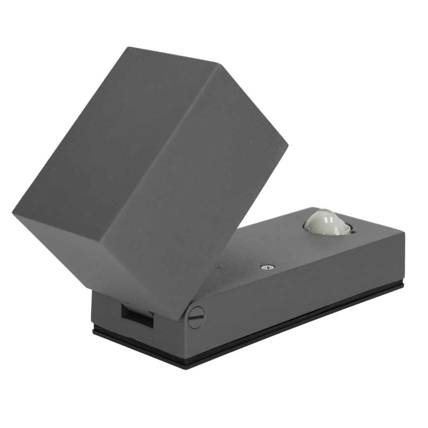 Вуличний настінний світильник з датчиком QUAZAR 1xGU10/35W/230V IP44 сірий