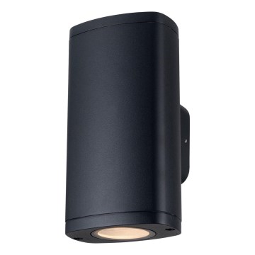 Вуличний настінний світильник ZEVI 2xGU10/10W/230V IP54 чорний