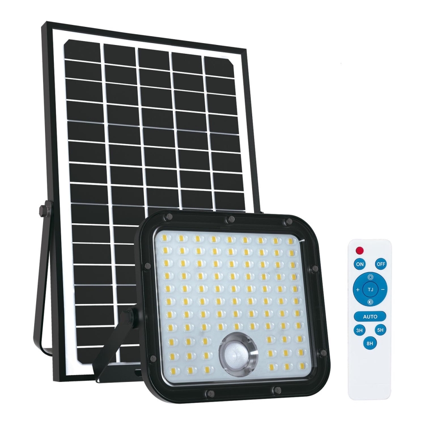 Вуличний прожектор на сонячній батареї з датчиком LED/30W/6,4V 4000K IP65 + дистанційне керування