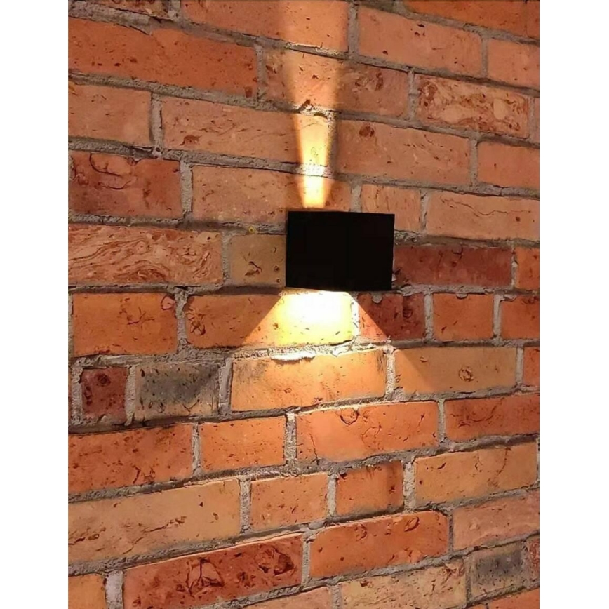 Вуличний світлодіодний настінний світильник 2xLED/3W/230V IP54 чорний