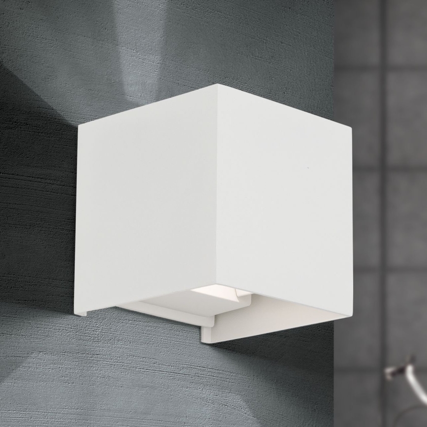 Вуличний світлодіодний настінний світильник CUBE 2xLED/3W/230V IP54 білий