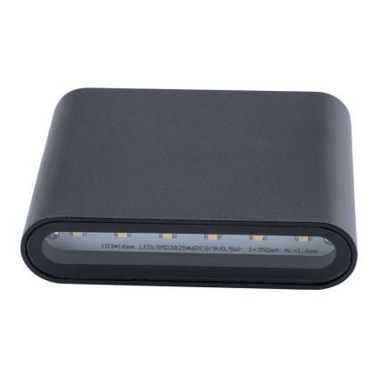 Вуличний світлодіодний настінний світильник FLOW 2xLED/3W/230V IP54 чорна