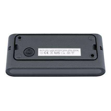 Вуличний світлодіодний настінний світильник FLOW LED/6W/230V IP54 чорна