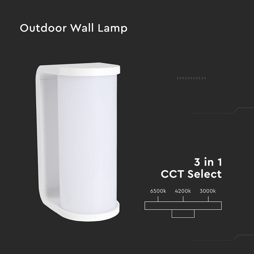 Вуличний світлодіодний настінний світильник LED/12W/230V 3000/4200/6500K IP65 білий
