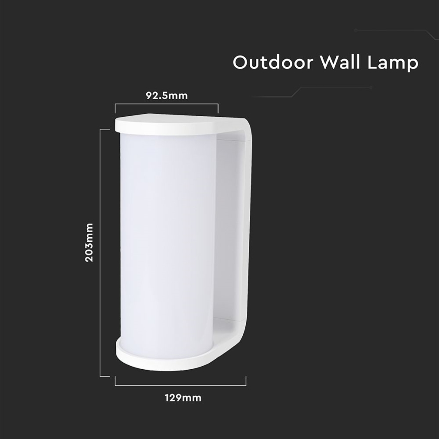 Вуличний світлодіодний настінний світильник LED/12W/230V 3000/4200/6500K IP65 білий