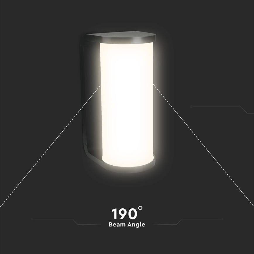 Вуличний світлодіодний настінний світильник LED/12W/230V 3000/4200/6500K IP65 чорний