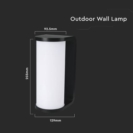 Вуличний світлодіодний настінний світильник LED/12W/230V 3000/4200/6500K IP65 чорний