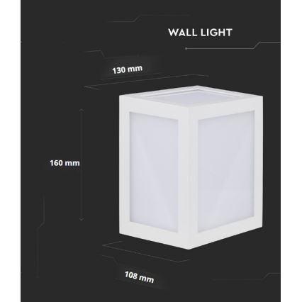 Вуличний світлодіодний настінний світильник LED/12W/230V 3000K IP65 білий