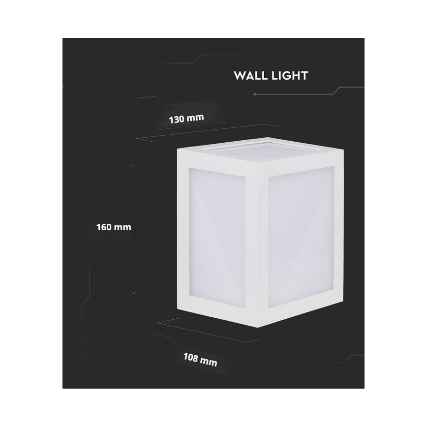 Вуличний світлодіодний настінний світильник LED/12W/230V 3000K IP65 білий