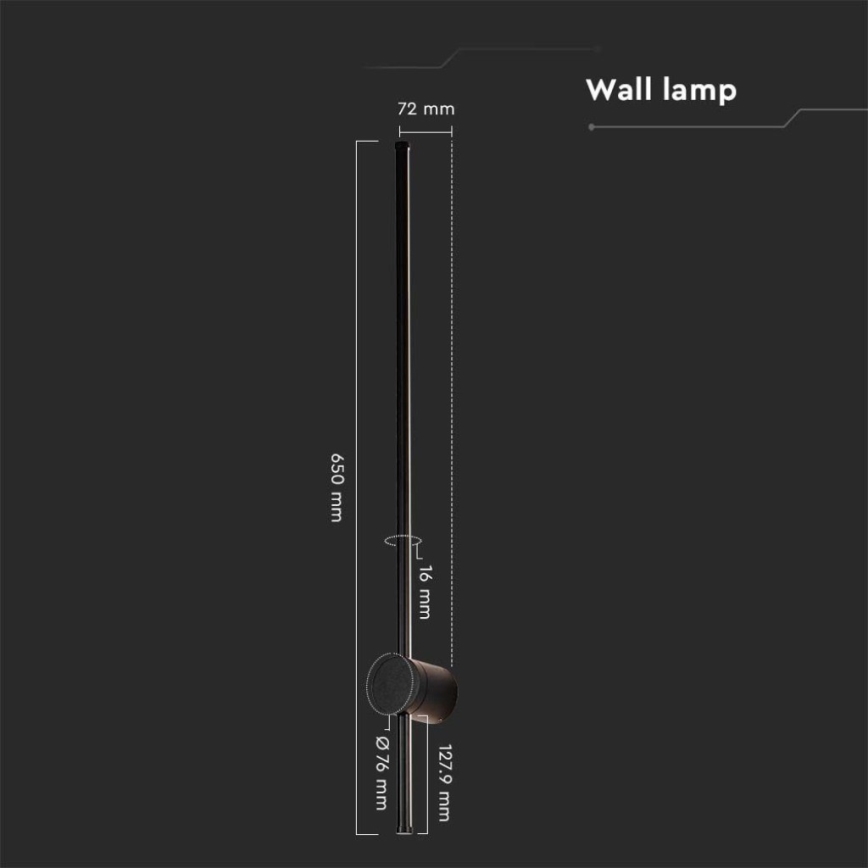 Вуличний світлодіодний настінний світильник LED/12W/230V 3000K IP65 чорний