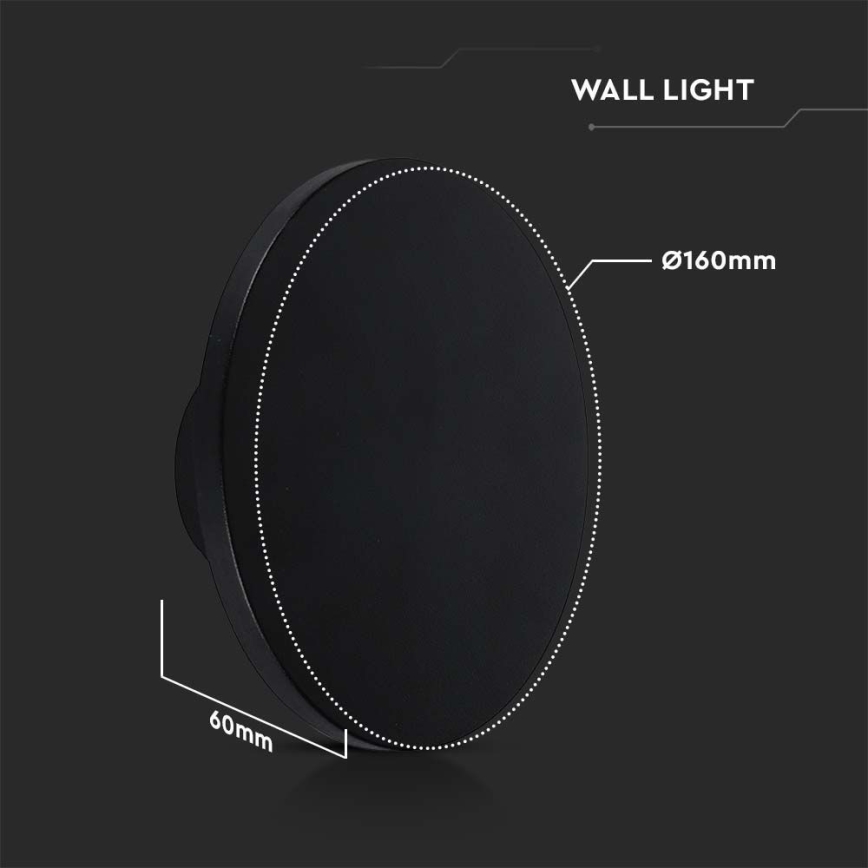 Вуличний світлодіодний настінний світильник LED/12W/230V 4000K IP65 чорний