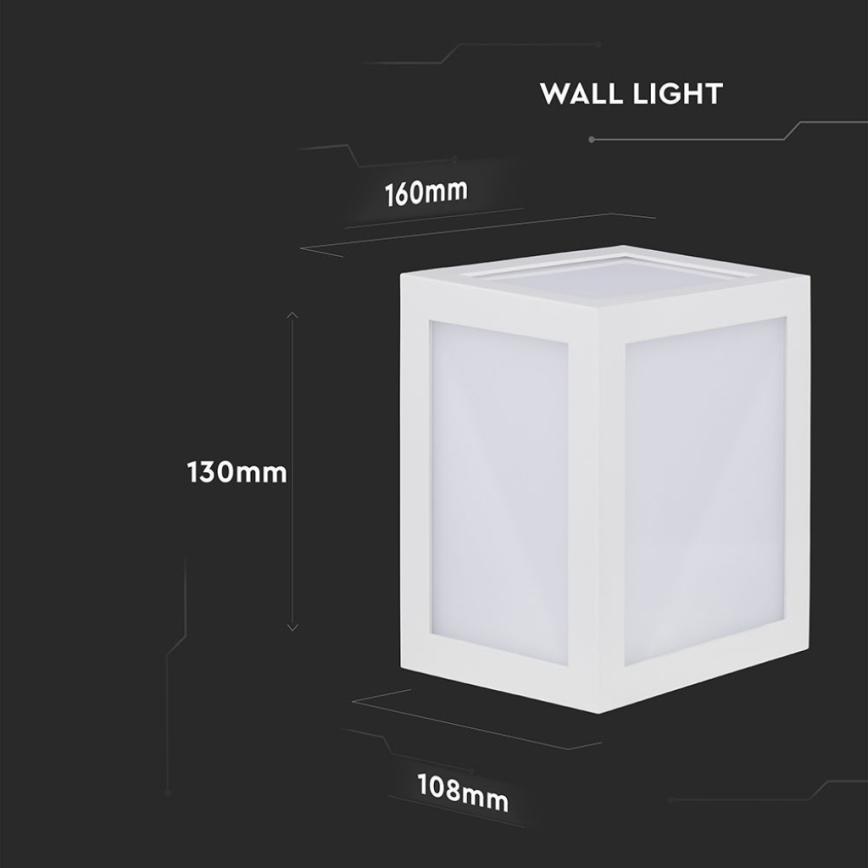 Вуличний світлодіодний настінний світильник LED/12W/230V IP65 4000K білий