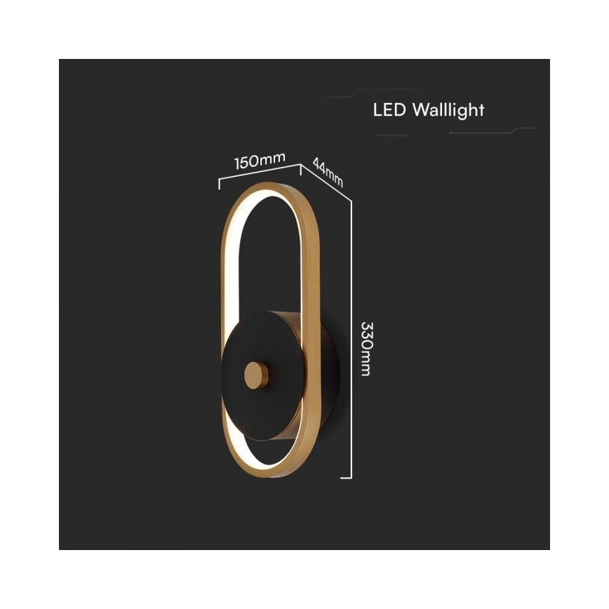 Вуличний світлодіодний настінний світильник LED/15W/230V IP54 4000K латунь