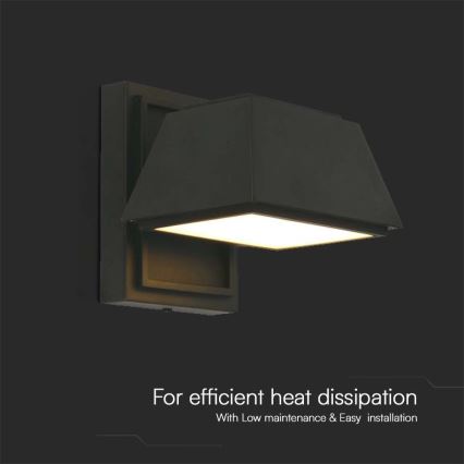 Вуличний світлодіодний настінний світильник LED/15W/230V IP65 3000K чорний