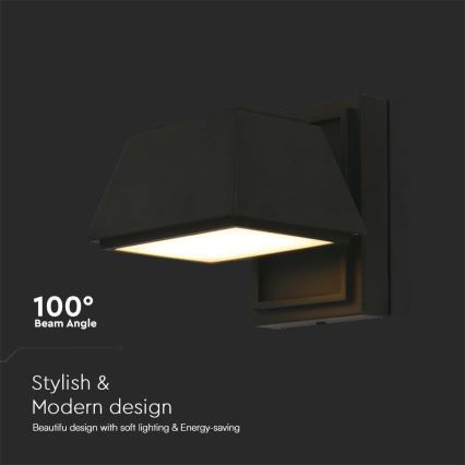 Вуличний світлодіодний настінний світильник LED/15W/230V IP65 3000K чорний