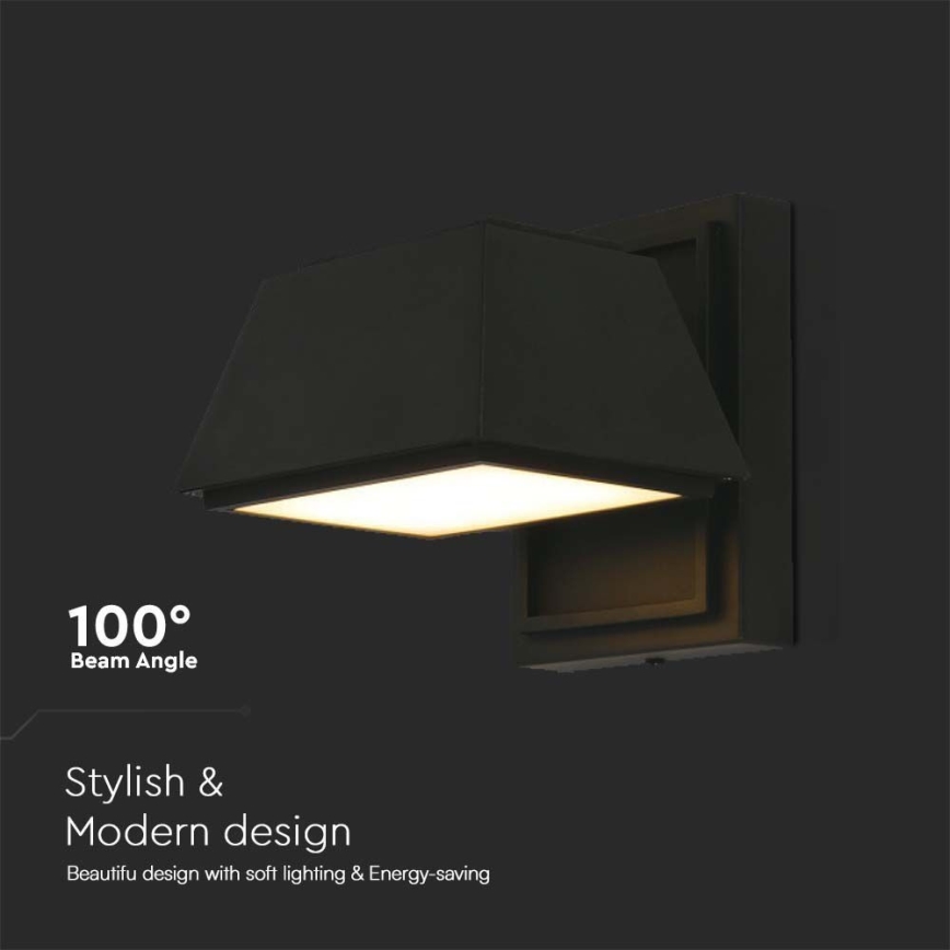 Вуличний світлодіодний настінний світильник LED/15W/230V IP65 3000K чорний