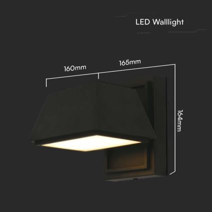 Вуличний світлодіодний настінний світильник LED/15W/230V IP65 3000K чорний