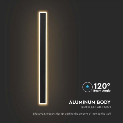 Вуличний світлодіодний настінний світильник LED/17W/230V 3000K IP65 чорний