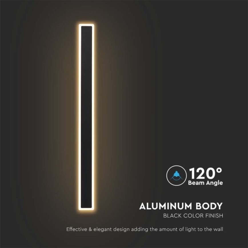 Вуличний світлодіодний настінний світильник LED/17W/230V 3000K IP65 чорний