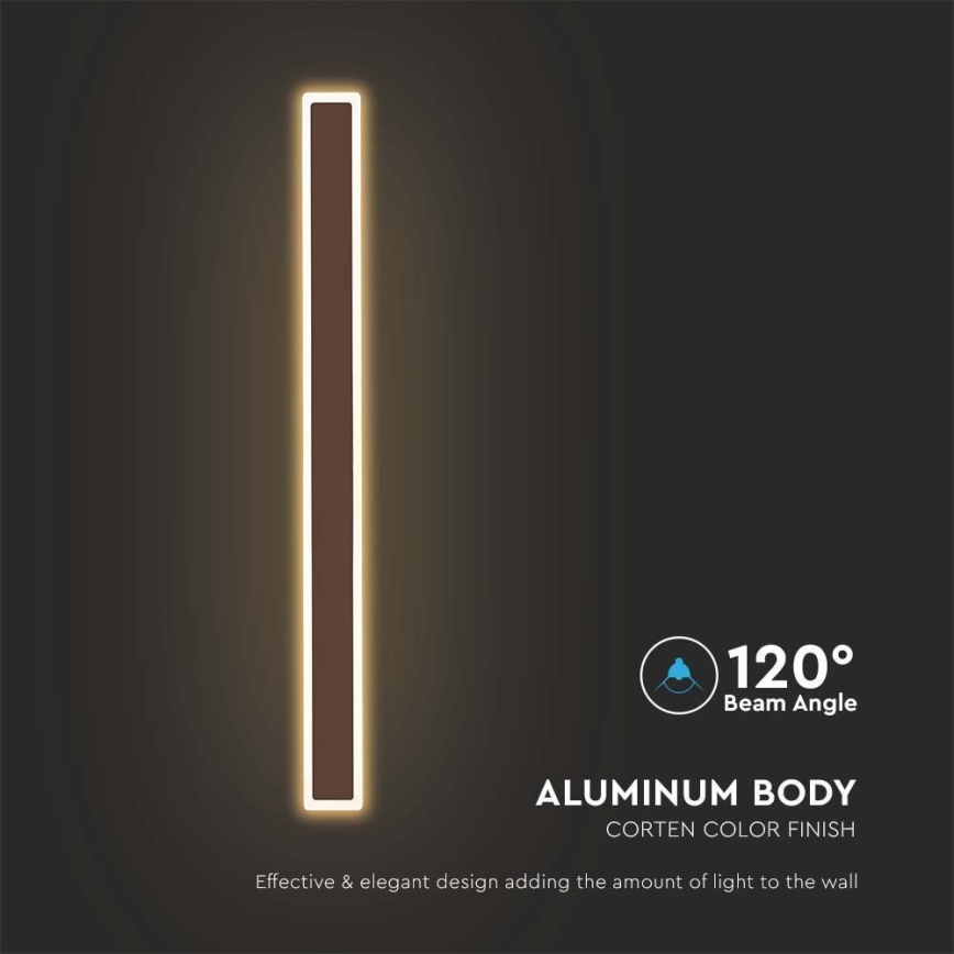 Вуличний світлодіодний настінний світильник LED/17W/230V 3000K IP65 коричневий