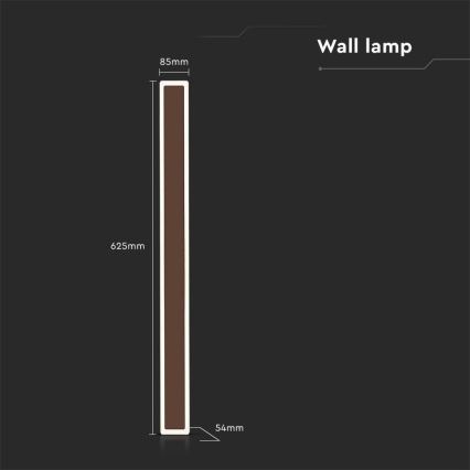 Вуличний світлодіодний настінний світильник LED/17W/230V 3000K IP65 коричневий