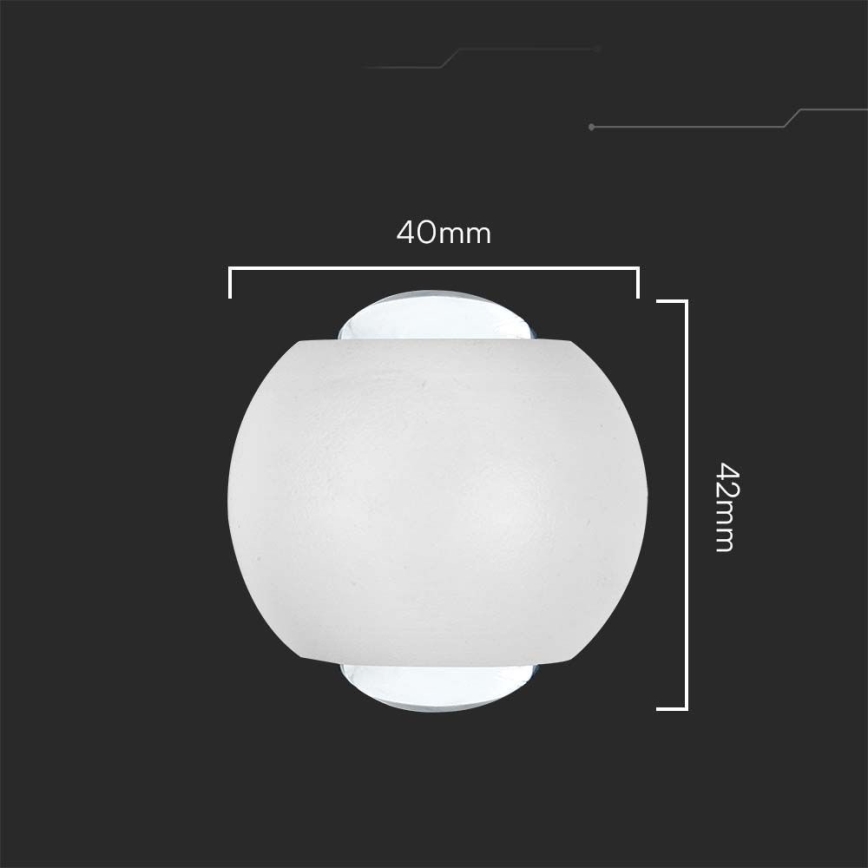 Вуличний світлодіодний настінний світильник LED/2W/230V 3000K IP54 білий