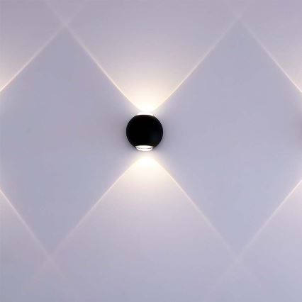 Вуличний світлодіодний настінний світильник LED/2W/230V 3000K IP54 чорний