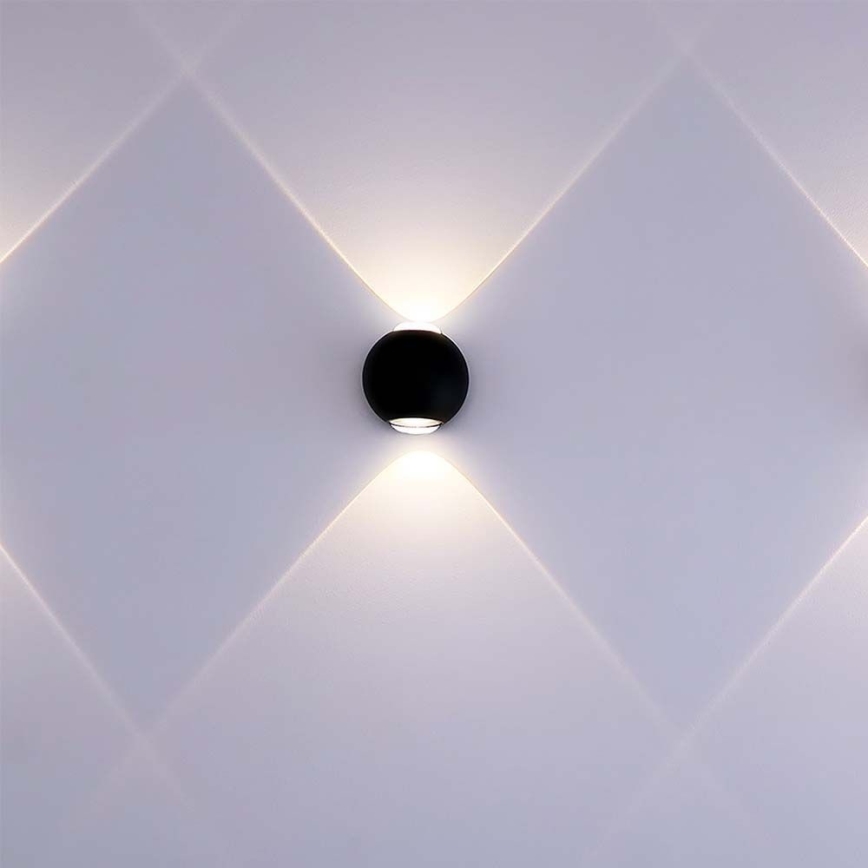 Вуличний світлодіодний настінний світильник LED/2W/230V 4000K IP54 чорний