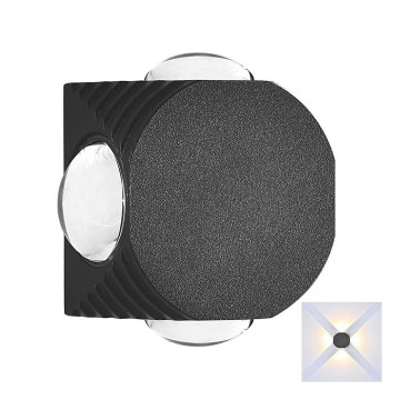 Вуличний світлодіодний настінний світильник LED/4W/230V 3000K IP54 чорний