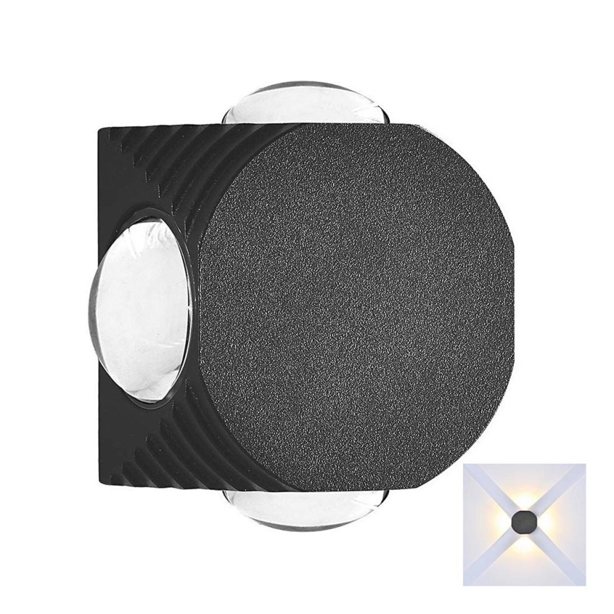 Вуличний світлодіодний настінний світильник LED/4W/230V 3000K IP54 чорний
