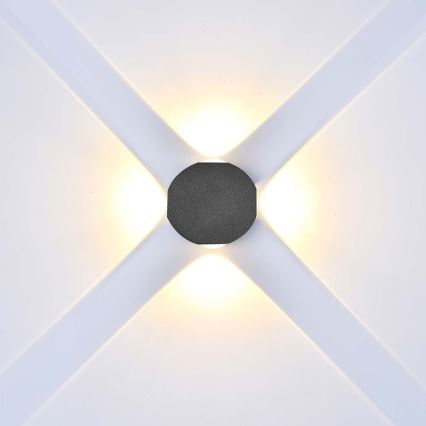 Вуличний світлодіодний настінний світильник LED/4W/230V 3000K IP54 чорний