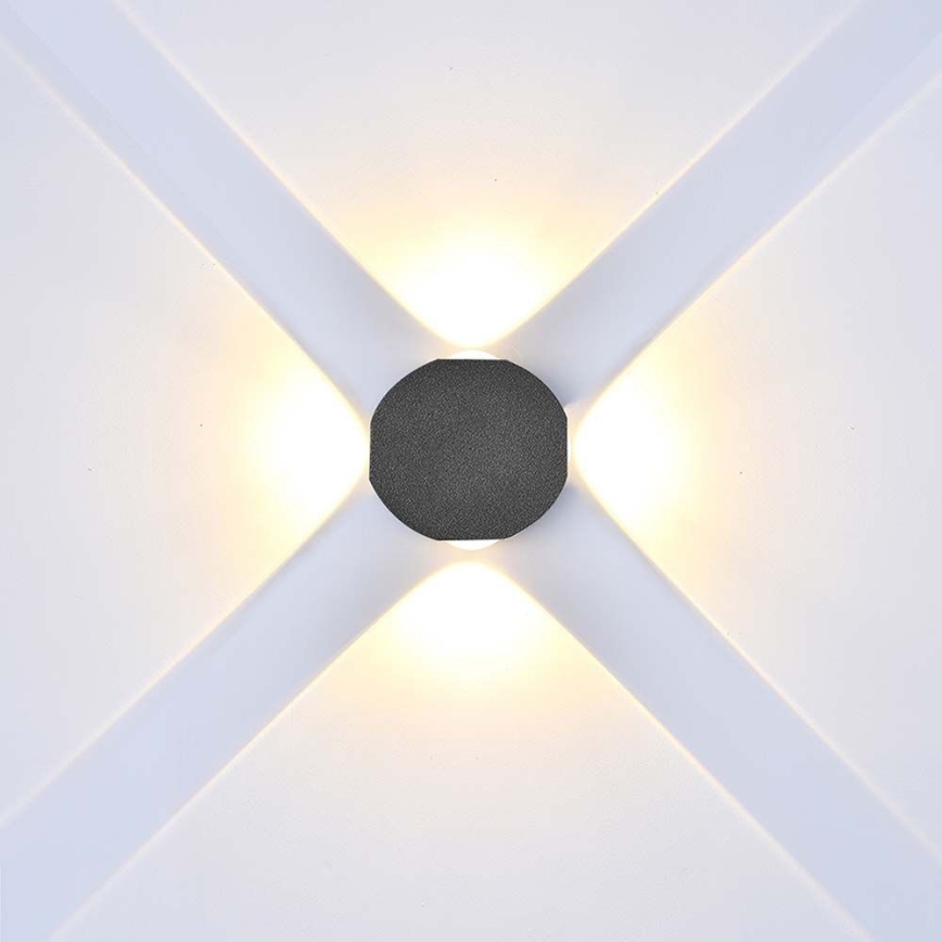 Вуличний світлодіодний настінний світильник LED/4W/230V 3000K IP54 чорний
